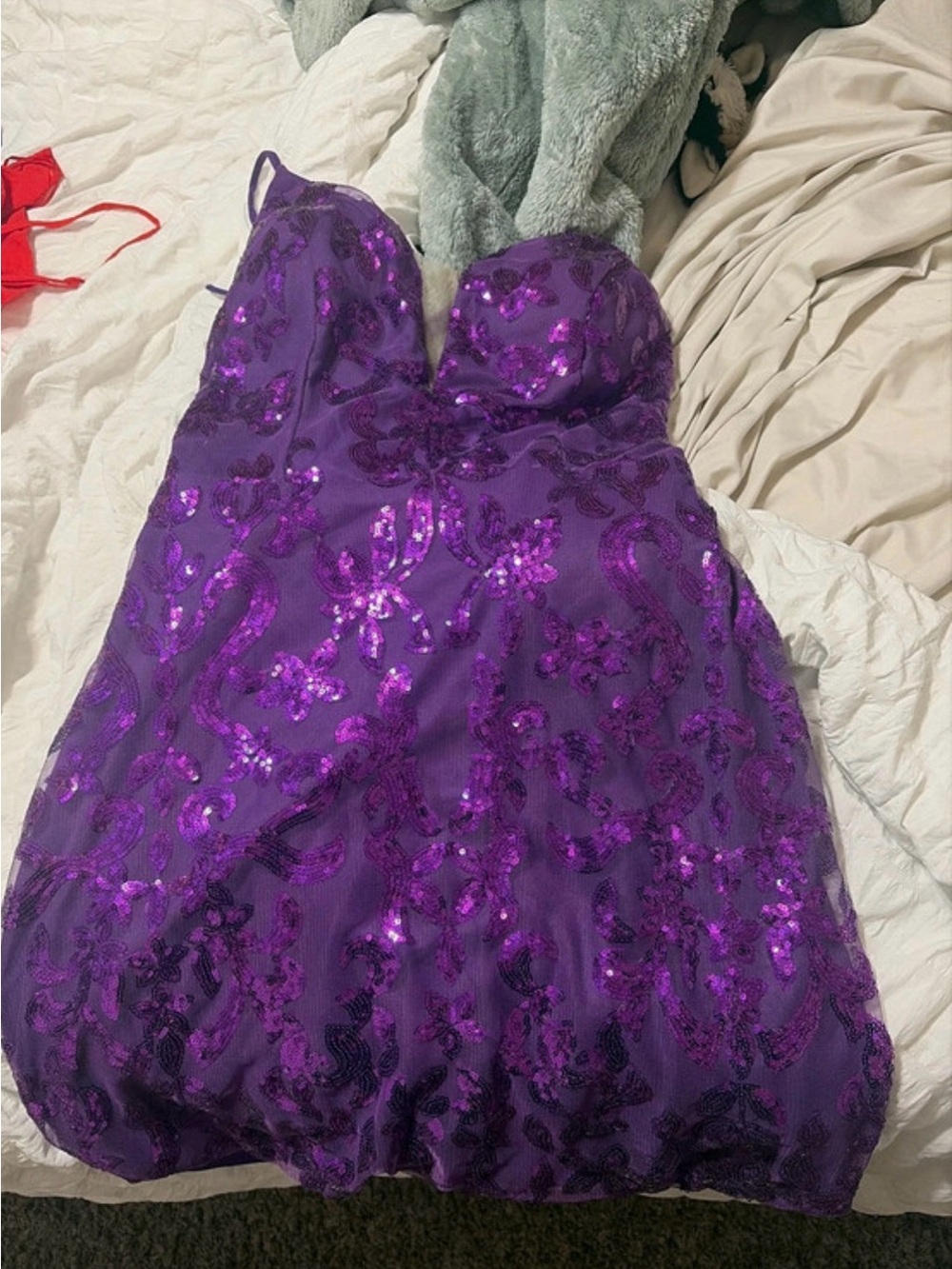 Purple Sequin Chemise Nightdress